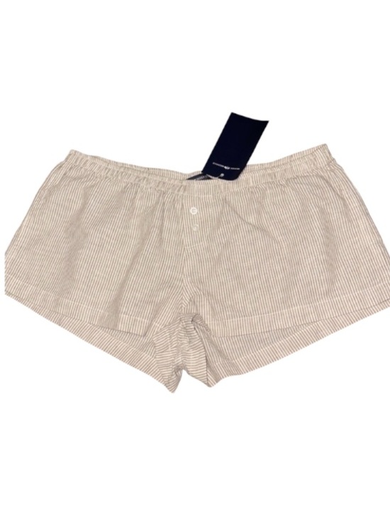 Brandy Melville Pants - Brandy Melville Kera Shorty Boxer Shorts Tan & White Pin Stripes 2 Buttons NEW!